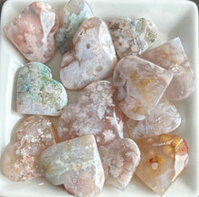 Load image into Gallery viewer, Cherry Blossom Agate Hearts (Saksura Agate, Flower Agate)