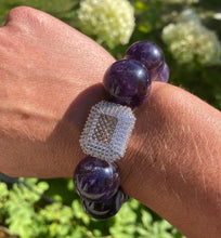 Load image into Gallery viewer, 20mm Amethyst Gemstone Bracelet