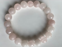 Load image into Gallery viewer, 10mm Faceted/Natural, Matte/Shiny Rose Quartz Gemstone Bracelet