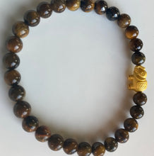 Load image into Gallery viewer, 6mm Tiger's Eye Gemstone Bracelet