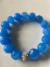 Load image into Gallery viewer, 12mm Blue Quartz Gemstone Bracelet