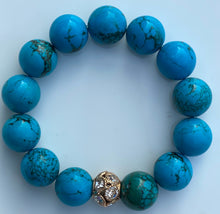 Load image into Gallery viewer, 16mm Turquoise Gemstone Bracelet