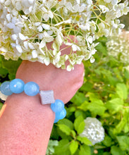 Load image into Gallery viewer, 16mm Blue Quartz Gemstone Bracelet