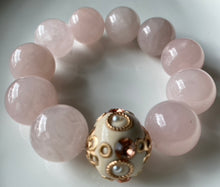 Load image into Gallery viewer, 20mm Rose Quartz Gemstone Bracelet