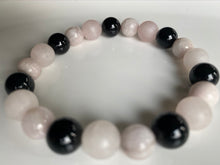 Load image into Gallery viewer, Onyx, Rose Quartz & Kunzite Gemstone Bracelet