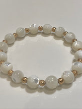 Load image into Gallery viewer, 8mm Mother of Pearl Gemstone Bracelet