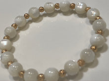 Load image into Gallery viewer, 8mm Mother of Pearl Gemstone Bracelet