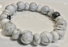 Load image into Gallery viewer, 12mm White Howlite Bracelet