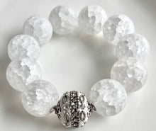Load image into Gallery viewer, 20mm Matte Crackled Quartz Bracelet