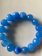 Load image into Gallery viewer, 12mm Blue Quartz Gemstone Bracelet