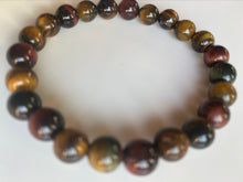 Load image into Gallery viewer, 8mm Multi Tiger's Eye Gemstone Bracelet
