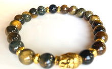Load image into Gallery viewer, 8mm Multi Tiger's Eye Gemstone Bracelet