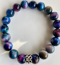 Load image into Gallery viewer, 10mm Dyed Multi Tiger's Eye Bracelet