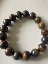 Load image into Gallery viewer, 12mm Tiger Iron Gemstone Bracelet