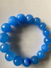 Load image into Gallery viewer, 12mm Blue Quartz Gemstone Bracelet