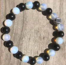 Load image into Gallery viewer, Opalite & Shungite Gemstone Bracelet