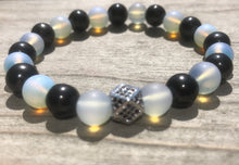 Load image into Gallery viewer, Opalite & Shungite Gemstone Bracelet