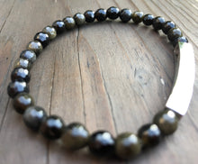 Load image into Gallery viewer, Mini Faceted Obsidian Gemstone Bracelet