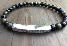 Load image into Gallery viewer, Mini Faceted Obsidian Gemstone Bracelet