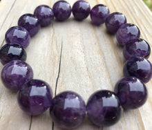 Load image into Gallery viewer, 14mm Amethyst Gemstone Bracelet