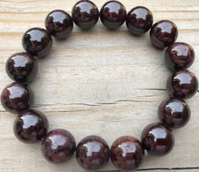 Load image into Gallery viewer, 14mm Garnet Gemstone Bracelet