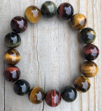 Load image into Gallery viewer, 14mm Muti Tiger's Eye Gemstone Bracelet