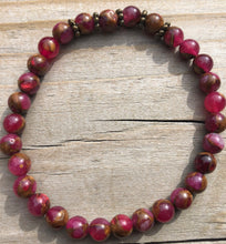 Load image into Gallery viewer, Mini Red Suspended Copper Agate Gemstone Bracelet
