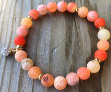 Load image into Gallery viewer, Orange Efflorescence Agate Gemstone Bracelet