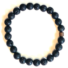 Load image into Gallery viewer, 8mm Lava with Hematite Essential Oil Diffuser Bracelet