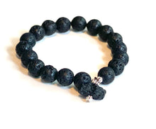 Load image into Gallery viewer, 10mm Lava Diffuser Bracelet (with lava charm)