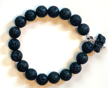 Load image into Gallery viewer, 10mm Lava Diffuser Bracelet (with lava charm)