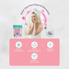 Load image into Gallery viewer, Zen &amp; Hearth Cramp Relief Shower Steamers - Handcrafted Aromatherapy Tablets with Clary Sage, Lavender &amp; Geranium for Period Pain Relief &amp; Relaxation Made in Canada