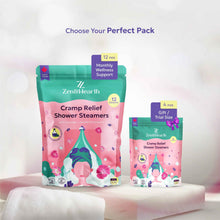 Load image into Gallery viewer, Zen &amp; Hearth Cramp Relief Shower Steamers - Handcrafted Aromatherapy Tablets with Clary Sage, Lavender &amp; Geranium for Period Pain Relief &amp; Relaxation Made in Canada