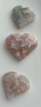 Load image into Gallery viewer, Cherry Blossom Agate Hearts (Saksura Agate, Flower Agate)