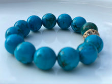 Load image into Gallery viewer, 16mm Turquoise Gemstone Bracelet