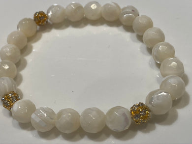 8mm Mother of Pearl Gemstone Bracelet