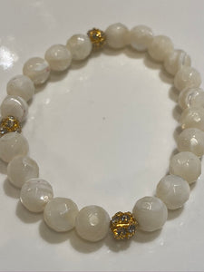 8mm Mother of Pearl Gemstone Bracelet