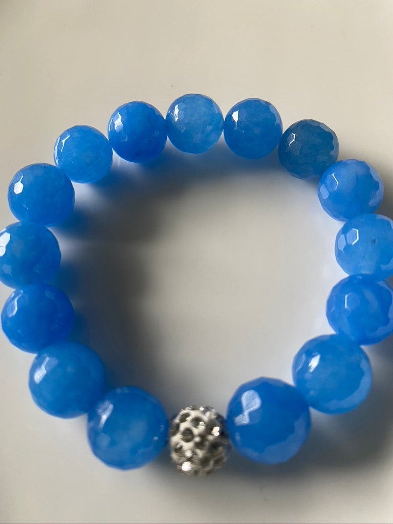 12mm Blue Quartz Gemstone Bracelet