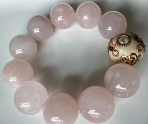 20mm Rose Quartz Gemstone Bracelet