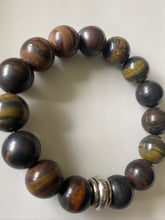 Load image into Gallery viewer, 12mm Tiger Iron Gemstone Bracelet