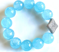 
              16mm Blue Quartz Gemstone Bracelet
            