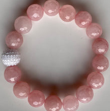 Load image into Gallery viewer, 12mm Faceted Rose Quartz Bracelet