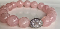 
              12mm Faceted Rose Quartz Bracelet
            