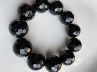 
              20mm Black Agate Gemstone Bracelet
            