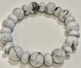 12mm White Howlite Bracelet