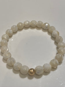 8mm Mother of Pearl Gemstone Bracelet