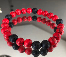 Load image into Gallery viewer, Lava &amp; Red Sea Bamboo Bracelet