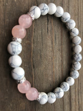 Load image into Gallery viewer, Rose Quartz &amp; White Sea Bamboo Coral Bracelet