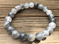 
              Grey Cloudy Quartz Bracelet
            