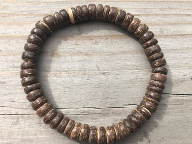 Wood Plate Bead Bracelet